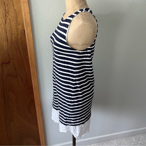 ALC sz XS Blue White Striped Tank Short Dress Cotton Linen - Picture 4 of 8